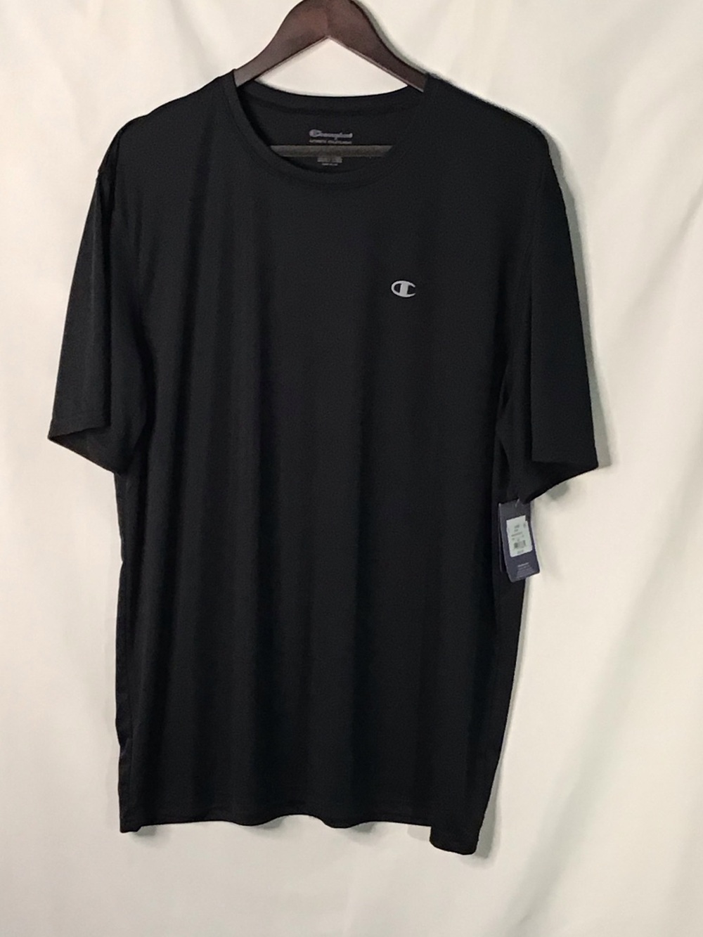 Champion Black Short-Sleeve Crew Tee with Small Logo